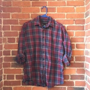 Oversized Boyfriend Plaid Flannel Button Down